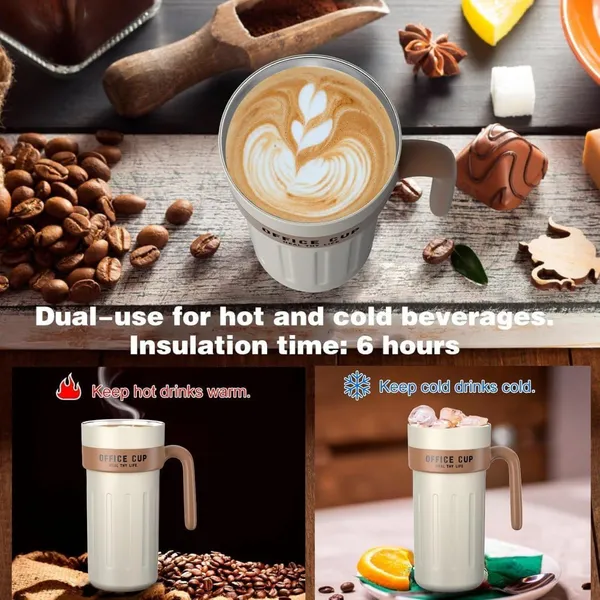 White_And_Beige_Stainless_Steel_Insulated_With_Handle_Coffee_Mug