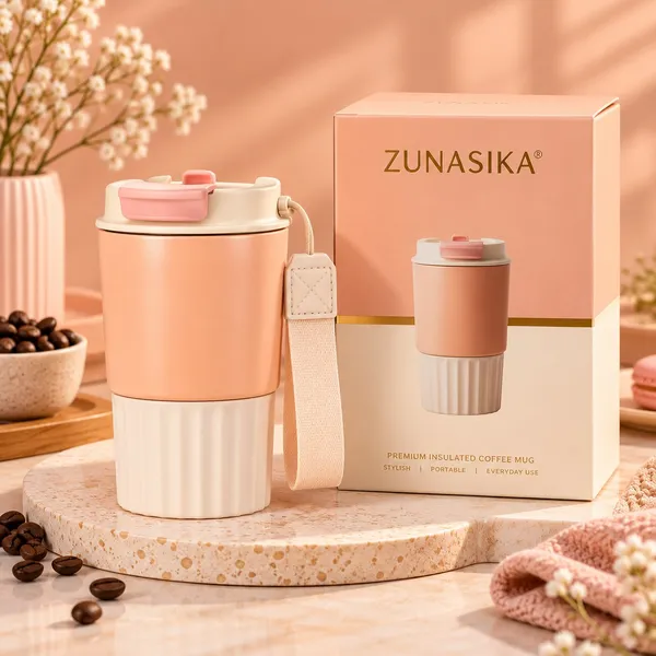 Peach_Cream_Insulated_With_Lid_And_Strap_Travel_Coffee_Mug