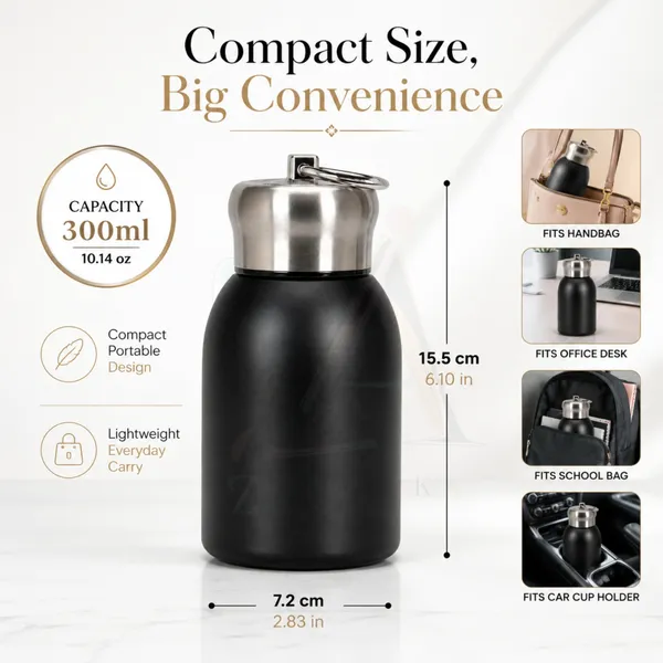 Premium_Butterfly_Print_300ml_Insulated_Stainless_Steel_Water_Bottle_|_Hot_&_Cold_Vacuum_Flask_|_Leakproof_Travel_Bottle_for_Office,_Gym,_Car,_Women_&_Girls_Gift_(300ml,_Black)