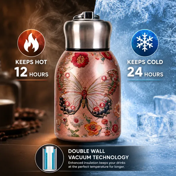 Premium_Butterfly_Print_300ml_Insulated_Stainless_Steel_Water_Bottle_|_Hot_&_Cold_Vacuum_Flask_|_Leakproof_Travel_Bottle_for_Office,_Gym,_Car,_Women_&_Girls_Gift_(300ml,_Butterfly)