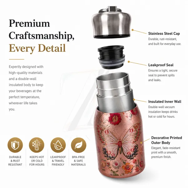 Premium_Butterfly_Print_300ml_Insulated_Stainless_Steel_Water_Bottle_|_Hot_&_Cold_Vacuum_Flask_|_Leakproof_Travel_Bottle_for_Office,_Gym,_Car,_Women_&_Girls_Gift_(300ml,_Butterfly)