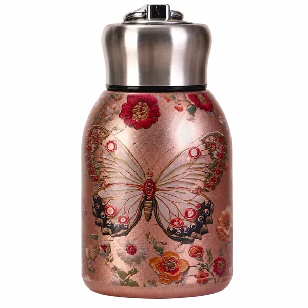 Premium_Butterfly_Print_300ml_Insulated_Stainless_Steel_Water_Bottle_|_Hot_&_Cold_Vacuum_Flask_|_Leakproof_Travel_Bottle_for_Office,_Gym,_Car,_Women_&_Girls_Gift_(300ml,_Butterfly)