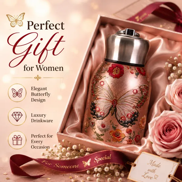 Premium_Butterfly_Print_300ml_Insulated_Stainless_Steel_Water_Bottle_|_Hot_&_Cold_Vacuum_Flask_|_Leakproof_Travel_Bottle_for_Office,_Gym,_Car,_Women_&_Girls_Gift_(300ml,_Butterfly)
