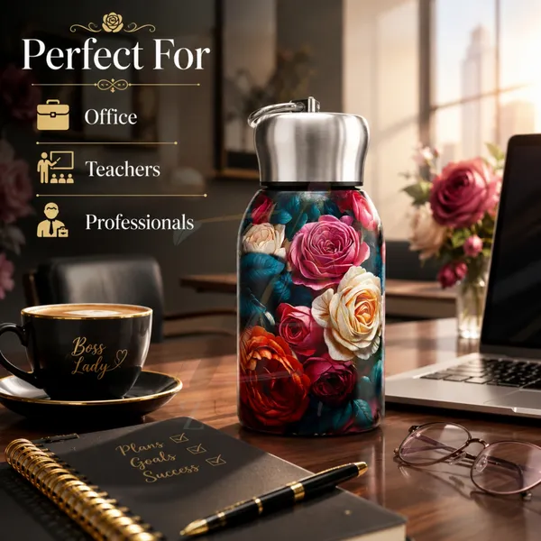 Print_300ml_Insulated_Stainless_Steel_Water_Bottle_|_Hot_&_Cold_Vacuum_Flask_|_Leakproof_Travel_Bottle_for_Office,_Gym,_Car,_Women_&_Girls_Gift