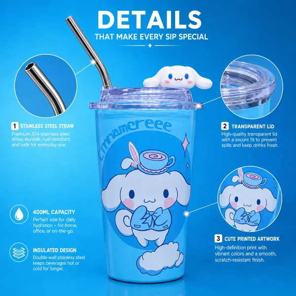 ZUNASIKA_400ml_Insulated_Stainless_Steel_Tumbler_with_Straw,_Cute_Printed_Travel_Cup_with_Transparent_Lid,_Hot_&_Cold_Drink_Cup_for_Kids,_Girls,_Office,_School_&_Travel