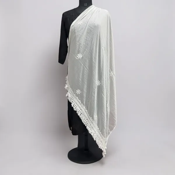 Women'S_Chiffon_Chikankari_Dupatta_With_Leheriya_Chikankari_Work_-_Dyeable