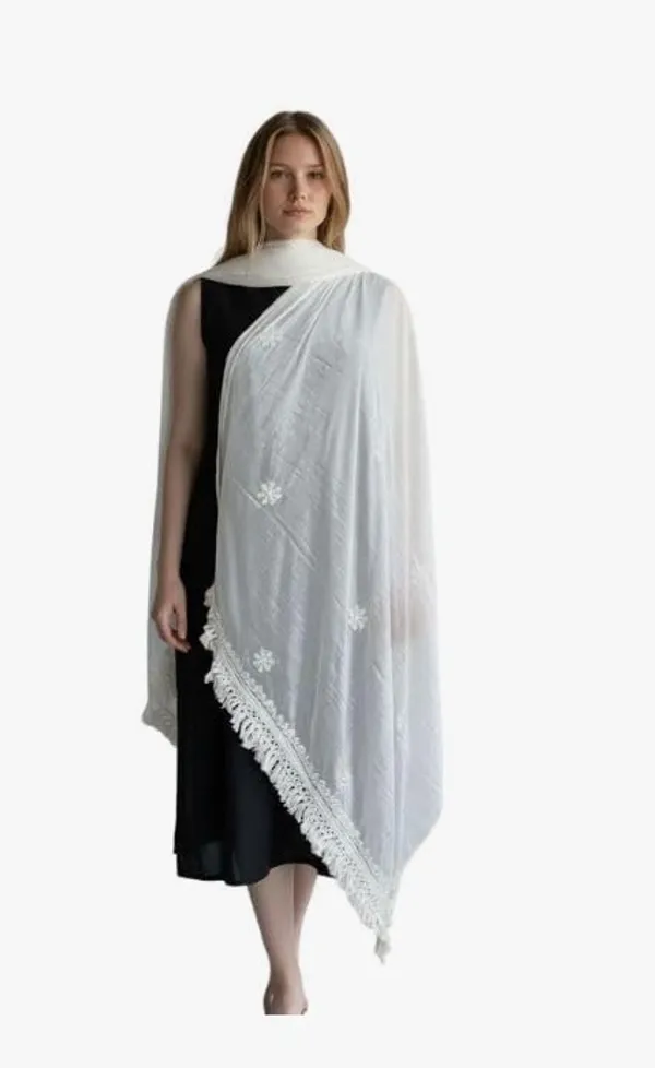 Women'S_Chiffon_Chikankari_Dupatta_With_Leheriya_Chikankari_Work_-_Dyeable