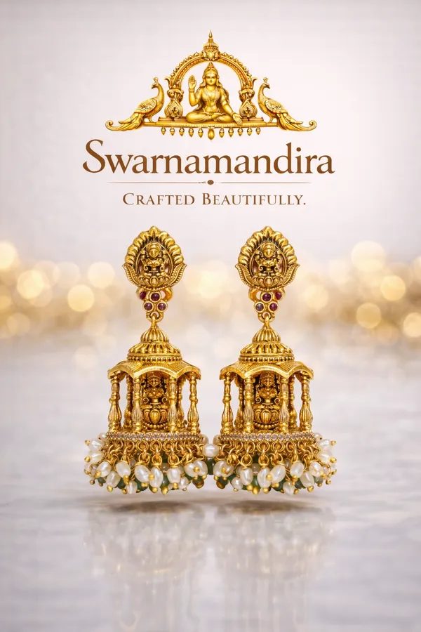 Traditional_Gold_Toned_Temple_Jhumka_Earrings_With_Pearl_Drops