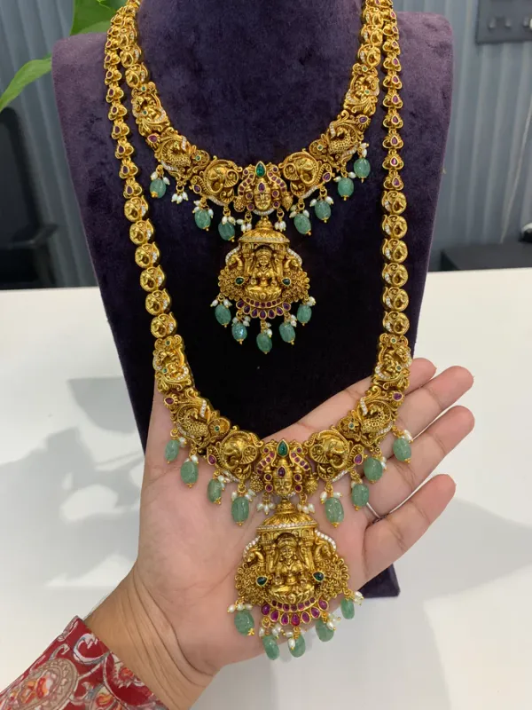 Beautiful_nakshi_3D_lord_balaji_combo_set_with_1_set_of_earrings