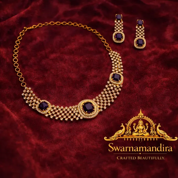 Elegant_purple_Stone_Studded_Gold_Toned_Necklace_Set_With_Matching_Earrings