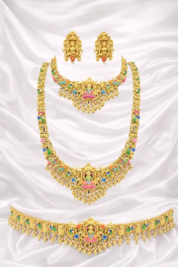 Meenakari_Design_Premium_Antique_Temple_Jewellery_Combo_Set