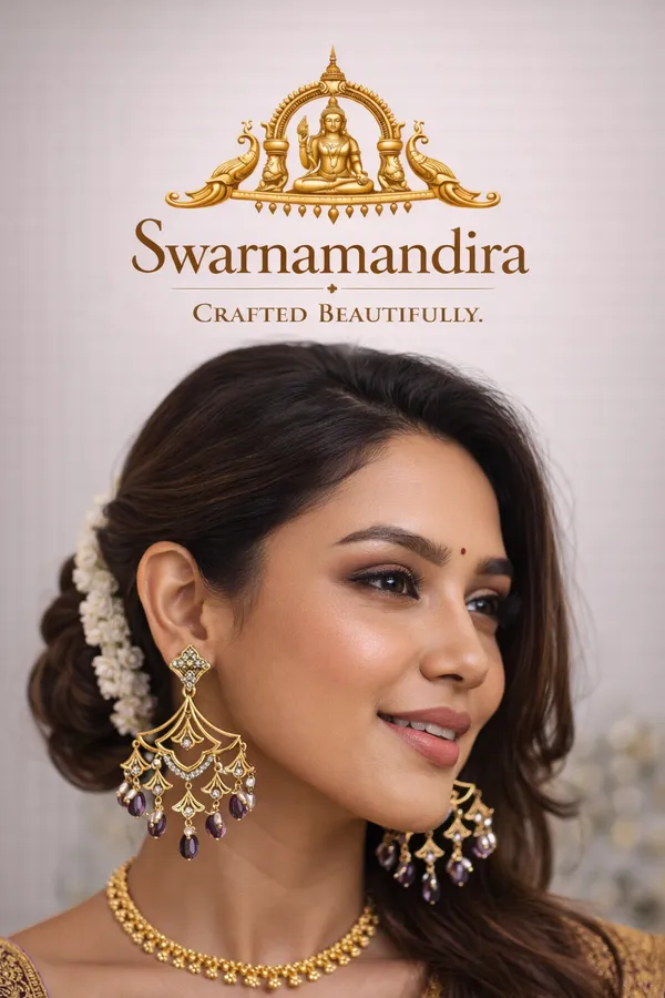 Elegant_Purple_Stone_Chandelier_Earrings_With_Antique_Gold_Finish