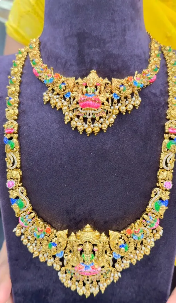 Meenakari_Design_Premium_Antique_Temple_Jewellery_Combo_Set