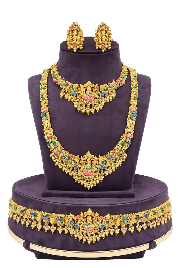 Meenakari_Design_Premium_Antique_Temple_Jewellery_Combo_Set