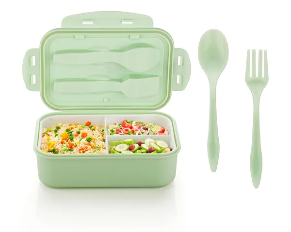 Carbon_Lunch_Box_with_3_Compartment,_Stylish_lid_&_2_Spoons_Made_with_Heavy_Plastic_BPA_Free_Food_Grade_Perfect_for_School_Kids,_College_&_Outdoor_1100ml_-_Green