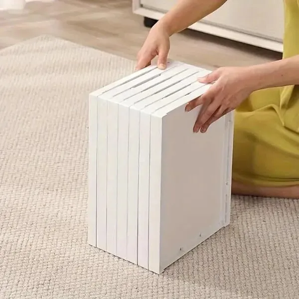 White_Polypropylene_Multipurpose_3_Tier_Foldable_Storage_Cabinet_Shoe_Organizer_Space_Saving_Rack_Free_Standing_Chest_Of_Drawers