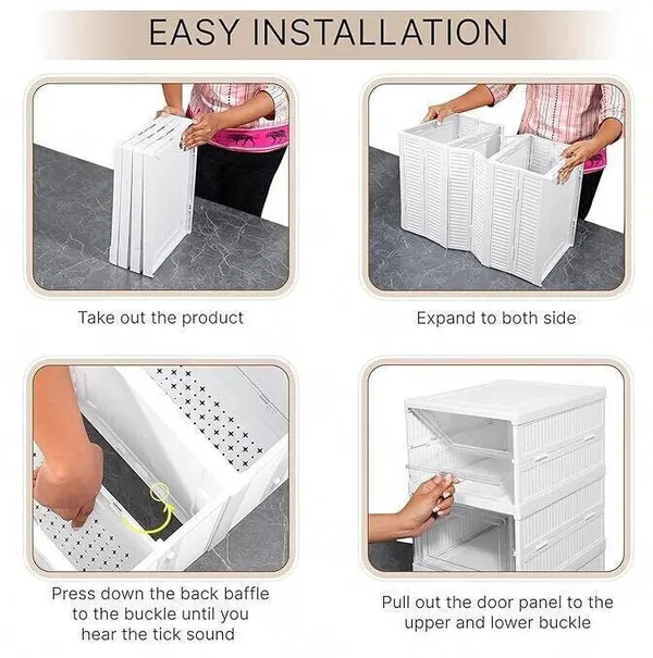 White_Polypropylene_Multipurpose_3_Tier_Foldable_Storage_Cabinet_Shoe_Organizer_Space_Saving_Rack_Free_Standing_Chest_Of_Drawers