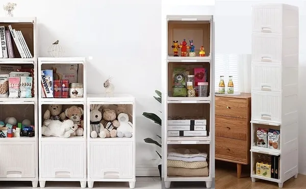 White_Pvc_Foldable_Cupboard_For_Storage_Set_Of_5_Racks_For_Clothes_Cupboard