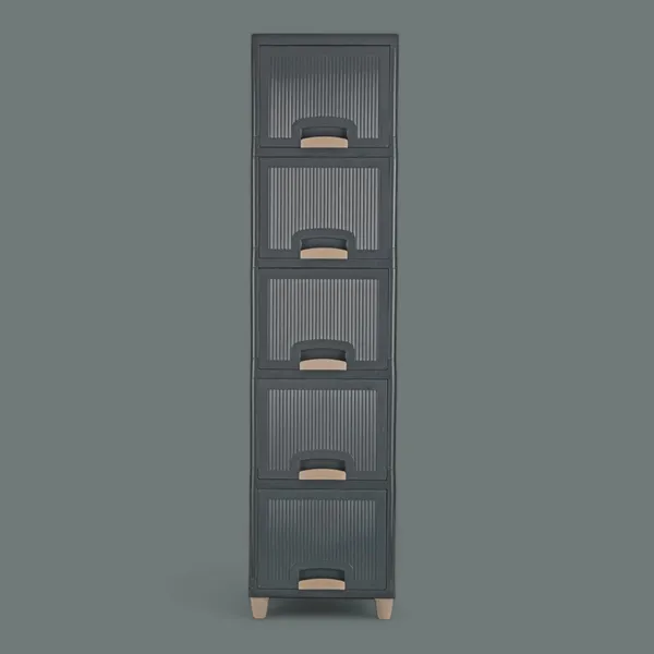 Black_Plastic_Foldable_Cupboard_For_Storage_Racks_For_Clothes_Pp_Collapsible_Wardrobe