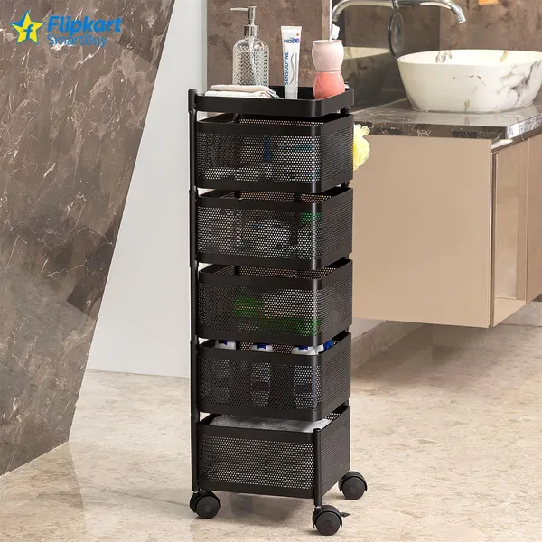 Black_Iron_4_Layer_Kitchen_Trolley_Storage_Rack_Square_Design_Fruits_And_Vegetable_Basket_Iron_Kitchen_Trolley