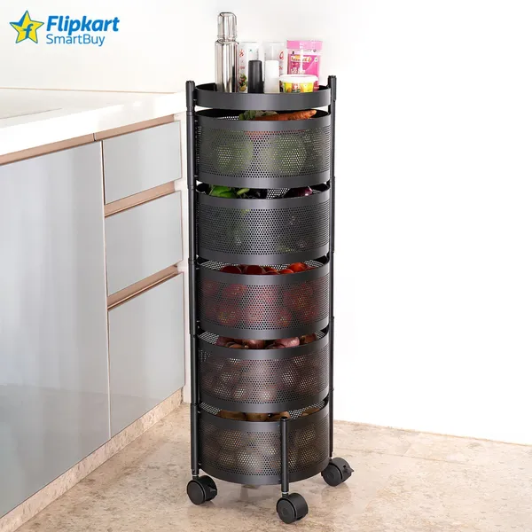 Black_Iron_5_Layer_Round_Kitchen_Trolley_Storage_Rack_Square_Design_Fruits_And_Vegetable_Basket_Iron_Kitchen_Trolley