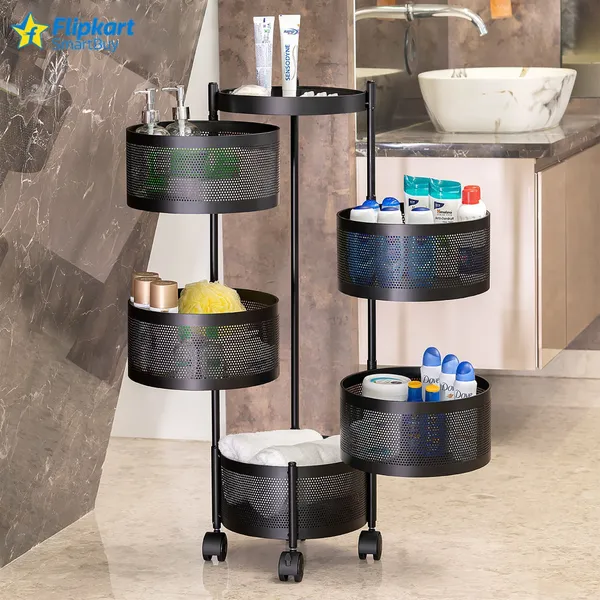 Black_Iron_5_Layer_Round_Kitchen_Trolley_Storage_Rack_Square_Design_Fruits_And_Vegetable_Basket_Iron_Kitchen_Trolley