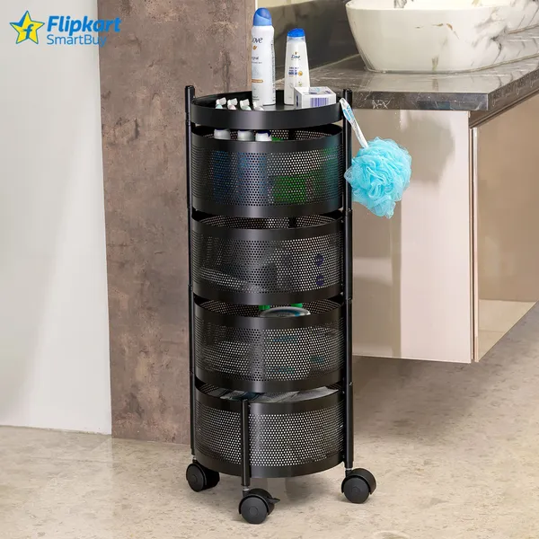 Black_Iron_4_Layer_Round_Kitchen_Trolley_Storage_Rack_Square_Design_Fruits_And_Vegetable_Basket_Iron_Kitchen_Trolley