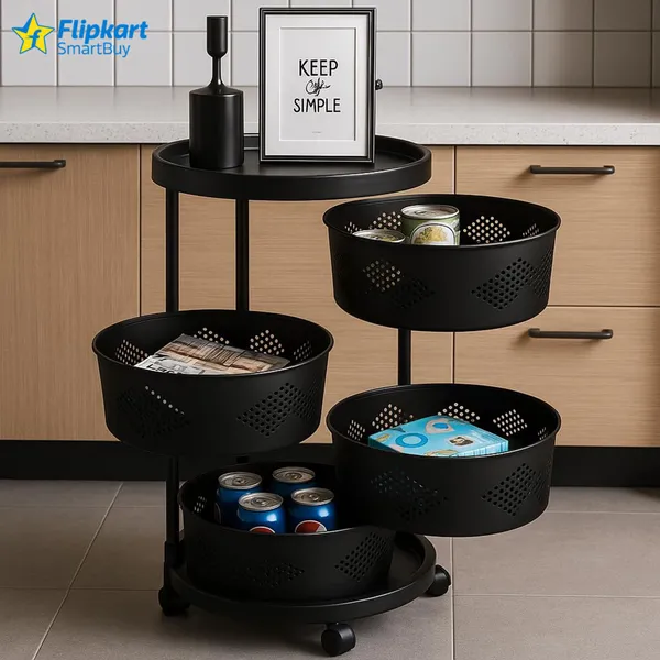White_Plastic_Kitchen_Rotating_Trolley_Portable_Storage_Rack_Round_Design_Kitchen_Trolley
