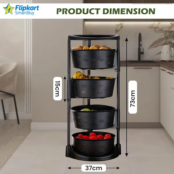 White_Plastic_Kitchen_Rotating_Trolley_Portable_Storage_Rack_Round_Design_Kitchen_Trolley