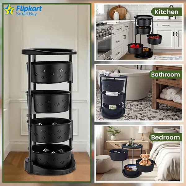 White_Plastic_Kitchen_Rotating_Trolley_Portable_Storage_Rack_Round_Design_Kitchen_Trolley