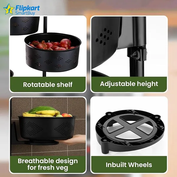 White_Plastic_Kitchen_Rotating_Trolley_Portable_Storage_Rack_Round_Design_Kitchen_Trolley
