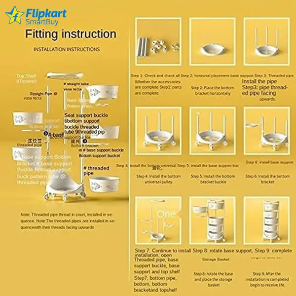 White_Plastic_Kitchen_Rotating_Trolley_Portable_Storage_Rack_Round_Design_Kitchen_Trolley