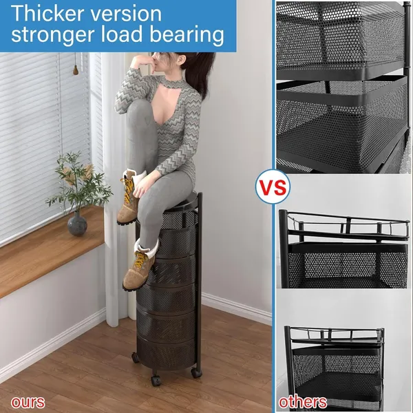 Black_Stainless_Steel_5Layer_Multipurpose_Kitchen_Rotating_Trolley_Vegetable_Storage_Rack_Cabinet_Kitchen_Trolley