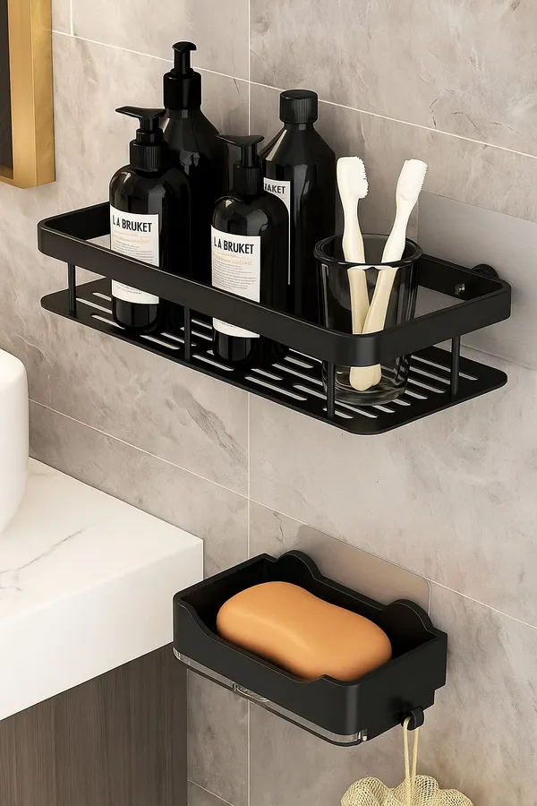 Black_Plastic_Premium_Bathroom_Combo_Adhesive_Wall_Shelf_Holder_And_Soap_Bar_Holder_Wall_Shelf