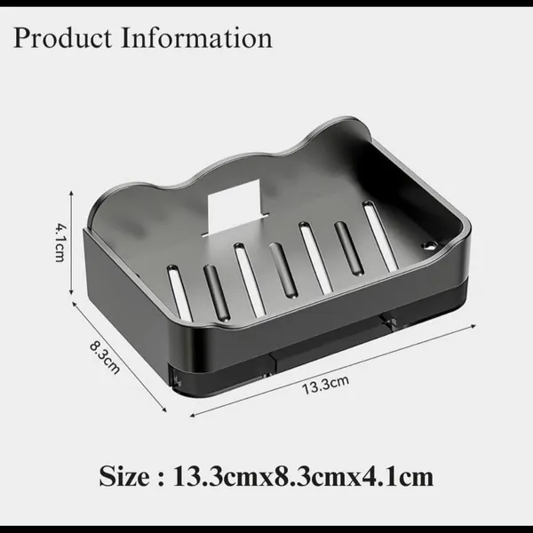 Black_Plastic_Soap_Dish_With_Drainage_Box_And_Lid_Soap_Holder_Wall_Mounted_Double_Grid_Wall_Shelf
