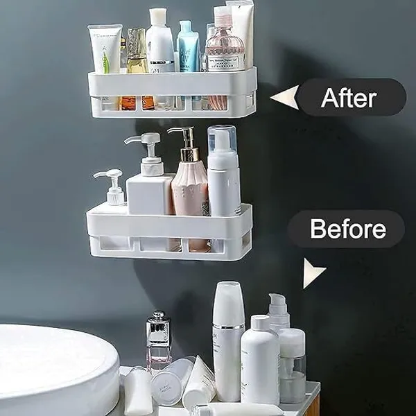 White_Plastic_Wall_Mount_Bathroom_Soap_Dish_And_Shelf_For_Home_And_Kitchen._Adhesive_Without_Drill_Wall_Shelf
