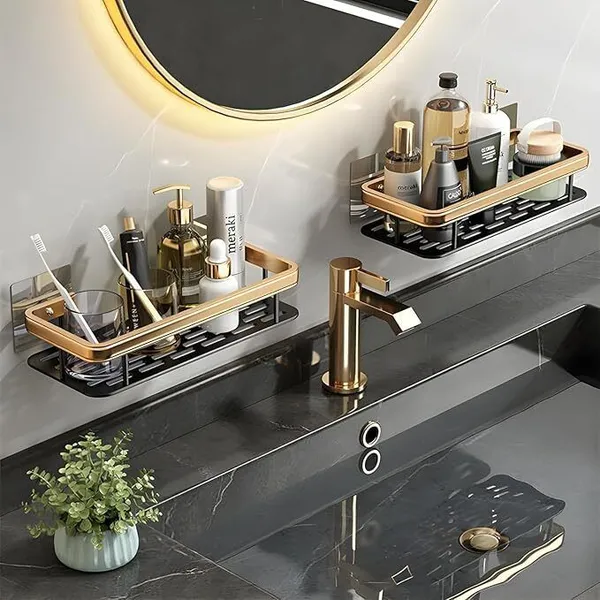 Yellow_Plastic_Multipurpose_Wall_Mounted_Bathroom_And_Kitchen_Organiser_Wall_Shelf