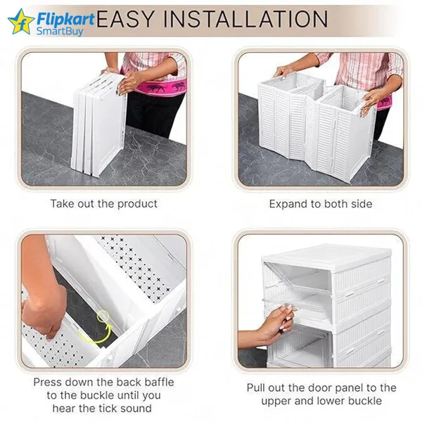 White_Plastic_Multipurpose_3_Tier_Foldable_Storage_Cabinet_Shoe_Organizer_Space_Saving_Rack_Collapsible_Shoe_Stand