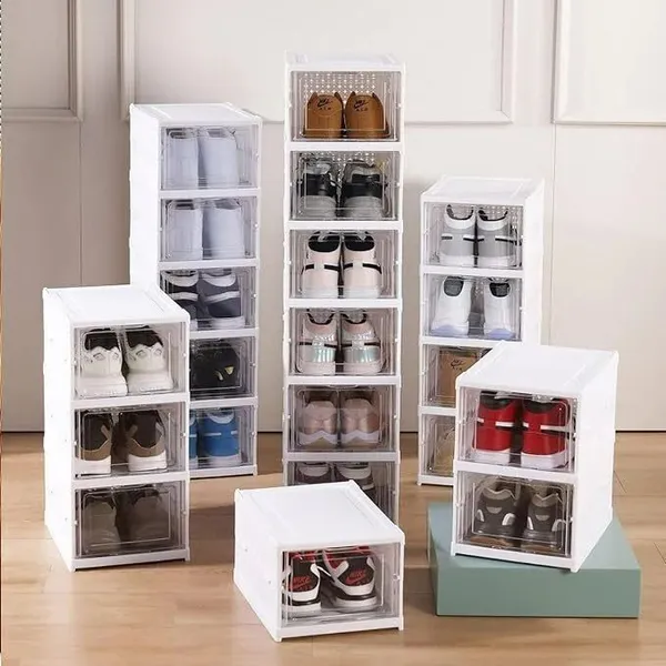White_Plastic_Multipurpose_3_Tier_Foldable_Storage_Cabinet_Shoe_Organizer_Space_Saving_Rack_Collapsible_Shoe_Stand