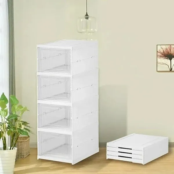 White_Plastic_Multipurpose_Foldable_Storage_Cabinet_Shoe_Organizer_For_Home_4_Tier_Collapsible_Shoe_Stand