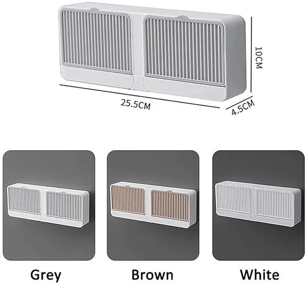 Multicolour_Plastic_Double_Bar_Soap_Dish_With_Drainage_Box