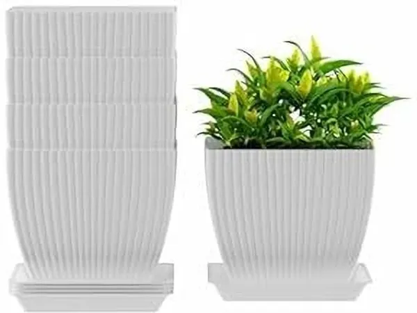 White_Plastic_Vase_6_Inch_For_Home_Decor