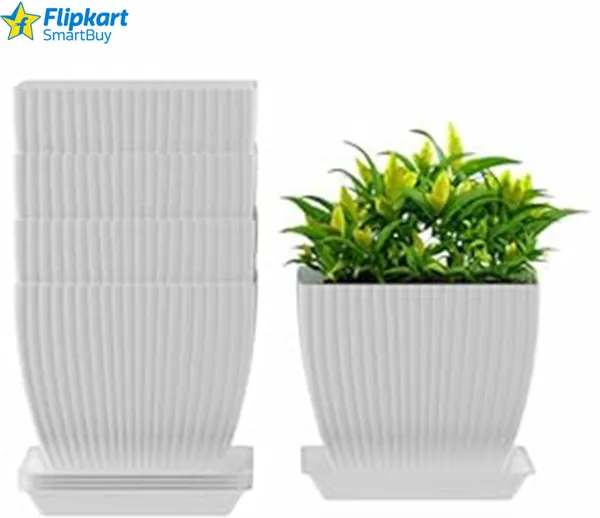 White_Plastic_Vase_6_Inch_For_Home_Decor