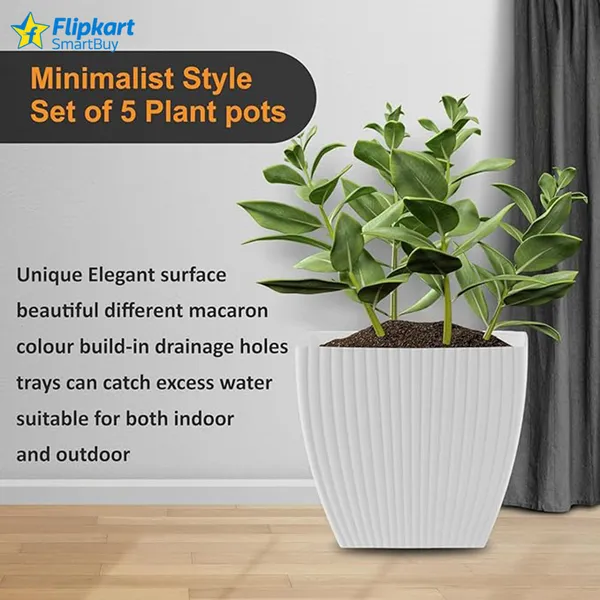 White_Plastic_Vase_6_Inch_For_Home_Decor