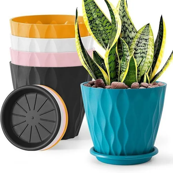Blue_Plastic_Vase_6.2_Inch_For_Home_Decor