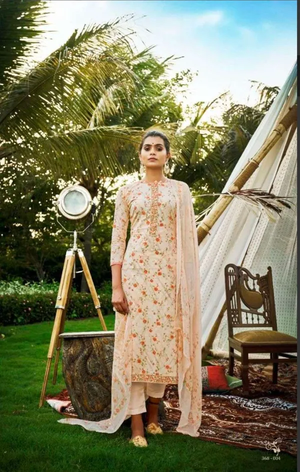 Peach_Floral_Embroidered_Salwar_Suit_Set_With_Dupatta