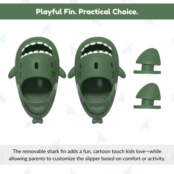 Dark_Green_Eva_Kids_Shark_Slippers_With_Back_Strap_For_Kids