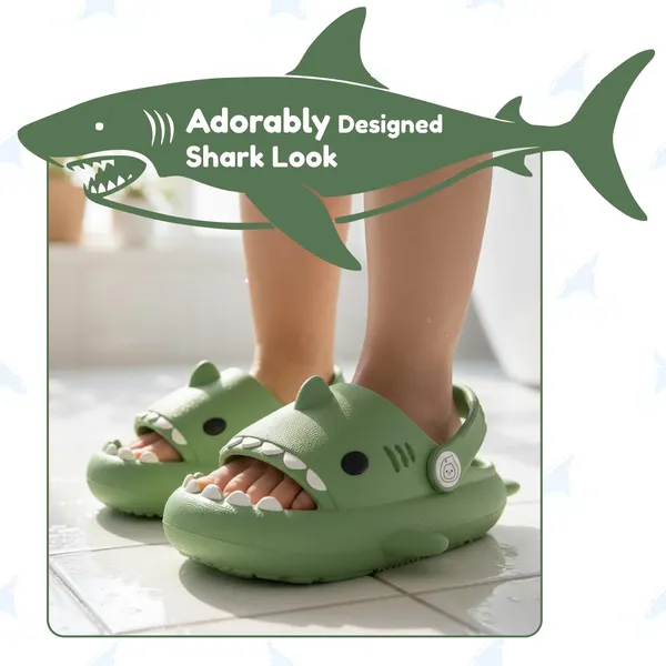 Dark_Green_Eva_Kids_Shark_Slippers_With_Back_Strap_For_Kids