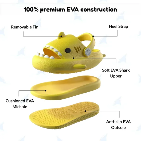 Yellow_Eva_Kids_Shark_Slippers_With_Back_Strap_For_Kids