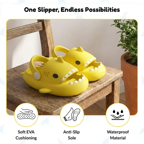 Yellow_Eva_Kids_Shark_Slippers_With_Back_Strap_For_Kids